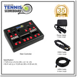 Innovatronix Tennis Scoreboard V2 Wireless Connection - Controller with 10 Meters / 32.8 Feet, 1 Meter / 3.28 Feet HDMI Cable and Type-C Power Supply - with 1 Year Warranty | TV NOT Included