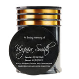 Innovatronix 1 pc. PERSONALIZED Cultured Marble Cremation Urn - Laser engraved with Different Font Design on Top for Adult Sized Human Ashes Made with Marble Dust and Organic Resin, Home Memorial and Funeral Cremation Urn | Available in 10 Colors