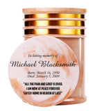 Innovatronix 1 pc. PERSONALIZED Cultured Marble Cremation Urn - Laser engraved with Different Font Design on Top for Adult Sized Human Ashes Made with Marble Dust and Organic Resin, Home Memorial and Funeral Cremation Urn | Available in 10 Colors