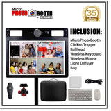Innovatronix MicroPhotoBooth + IDMaker - Micro Photo Booth with Green Screen, Software on Windows 10 Operating System, 15.5 Inches Touch Screen Monitor with Built-In Camera and Continuous Light for Parties, Events, and Occasions with 1 Year Warranty