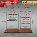 Innovatronix Personalized Laser Engraved Made of Premium Real Crystal Quality Glass 5MM Thick with Customizable Beveled  Wooden Base - Medium and Large