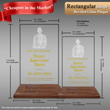 Innovatronix Personalized Laser Engraved Made of Premium Real Crystal Quality Glass 5MM Thick with Customizable Beveled  Wooden Base - Medium and Large