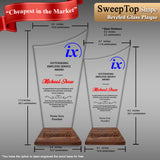 Innovatronix Personalized Laser Engraved Made of Premium Real Crystal Quality Glass 5MM Thick with Customizable Beveled  Wooden Base - Medium and Large