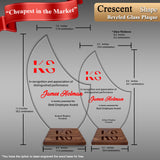 Innovatronix Personalized Laser Engraved Made of Premium Real Crystal Quality Glass 5MM Thick with Customizable Beveled  Wooden Base - Medium and Large