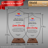 Innovatronix Personalized Laser Engraved Made of Premium Real Crystal Quality Glass 5MM Thick with Customizable Beveled  Wooden Base - Medium and Large