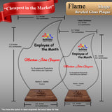 Innovatronix Personalized Laser Engraved Made of Premium Real Crystal Quality Glass 5MM Thick with Customizable Beveled  Wooden Base - Medium and Large