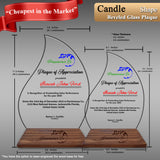 Innovatronix Personalized Laser Engraved Made of Premium Real Crystal Quality Glass 5MM Thick with Customizable Beveled  Wooden Base - Medium and Large