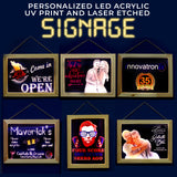 Personalized/Customized Acrylic Glass LED Signage - FREE EDIT & LAYOUT - Full Color UV & Laser-etched Printing -Free Shipping