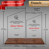 Innovatronix Personalized Laser Engraved Made of Premium Real Crystal Quality Glass 5MM Thick with Customizable Beveled  Wooden Base - Medium and Large