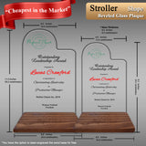 Innovatronix Personalized Laser Engraved Made of Premium Real Crystal Quality Glass 5MM Thick with Customizable Beveled  Wooden Base - Medium and Large