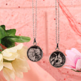 5PCS Personalized Stainless Silver Necklace - Laser-engraved - with Free 5pcs Personalized Red Synthetic Leather Pouch - FREE SHIPPING