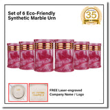 Innovatronix 6PCS Cultured Marble Urn - B2B Pricing Dealer Package Discounted - Adult Sized Cremation Urn for Human Ashes, Ground Burial, Home Memorial and Funeral Cremation Urn - With Laser-engrave