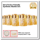 Innovatronix 6PCS Cultured Marble Urn - B2B Pricing Dealer Package Discounted - Adult Sized Cremation Urn for Human Ashes, Ground Burial, Home Memorial and Funeral Cremation Urn - With Laser-engrave