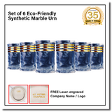 Innovatronix 6PCS Cultured Marble Urn - B2B Pricing Dealer Package Discounted - Adult Sized Cremation Urn for Human Ashes, Ground Burial, Home Memorial and Funeral Cremation Urn - With Laser-engrave