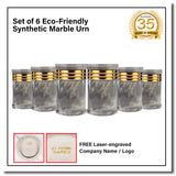Innovatronix 6PCS Cultured Marble Urn - B2B Pricing Dealer Package Discounted - Adult Sized Cremation Urn for Human Ashes, Ground Burial, Home Memorial and Funeral Cremation Urn - With Laser-engrave