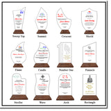 Innovatronix Personalized Laser Engraved Made of Premium Real Crystal Quality Glass 5MM Thick with Customizable Beveled  Wooden Base - Medium and Large