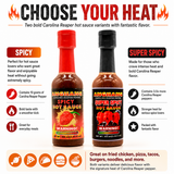 Innovatronix 100 Bottles of ANGHANG Carolina Reaper Pepper SPICY / SUPER SPICY Hot Sauce (105 ml / 3.55 fl.oz) - World's Hottest Pepper | Box of 100