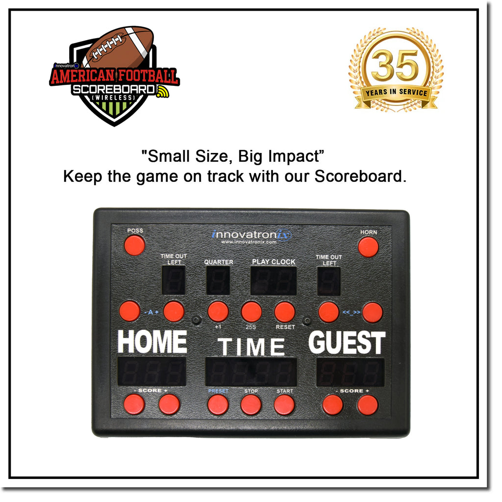 Innovatronix American Football Wireless Scoreboard Controller | Professional American Football Scoreboard System | Wireless Controller | HDMI TV Display (TV not Included) | 1-Year Warranty