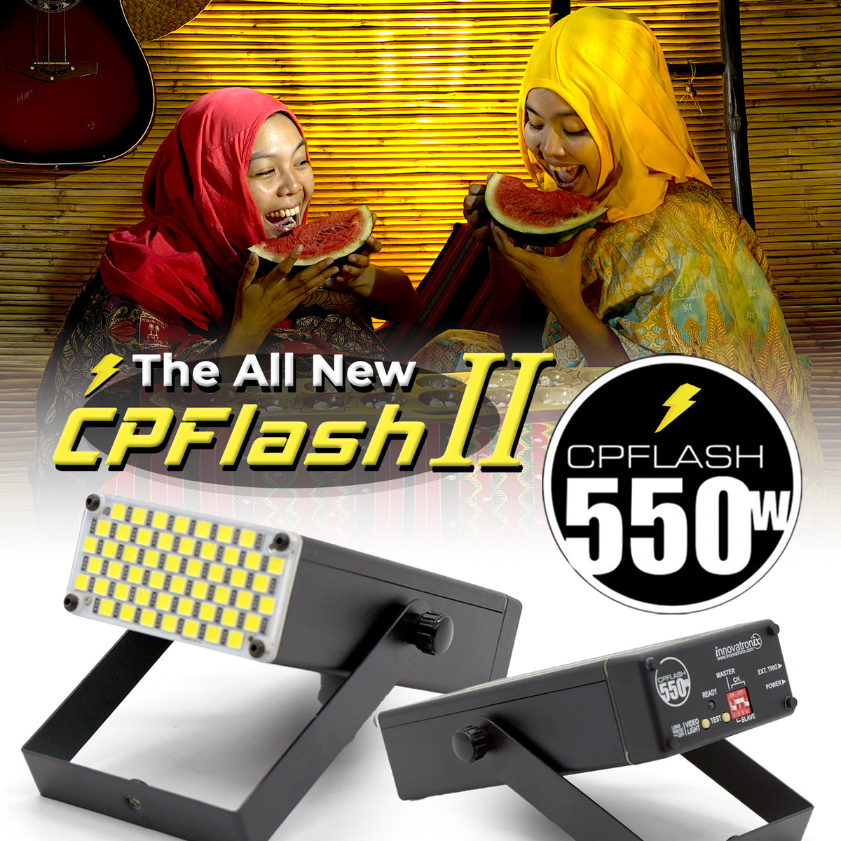 Innovatronix CPFlash II 550W Smartphone Flash | High-Power LED Off-Camera Flash for iPhone, Android, DSLR & Mirrorless Cameras
