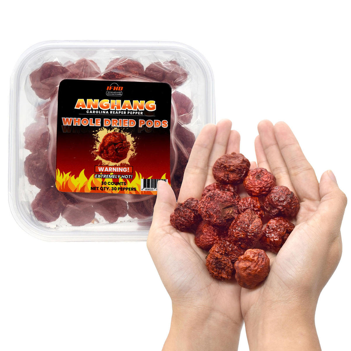 BUY IN AMAZON: Innovatronix ANGHANG 30 pieces Carolina Reaper Pepper Whole Dried Pods (100% Pure) - 30 COUNTS per pack | World's Hottest Pepper