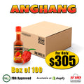 Innovatronix 100 Bottles of ANGHANG Carolina Reaper Pepper SPICY / SUPER SPICY Hot Sauce (105 ml / 3.55 fl.oz) - World's Hottest Pepper | Box of 100