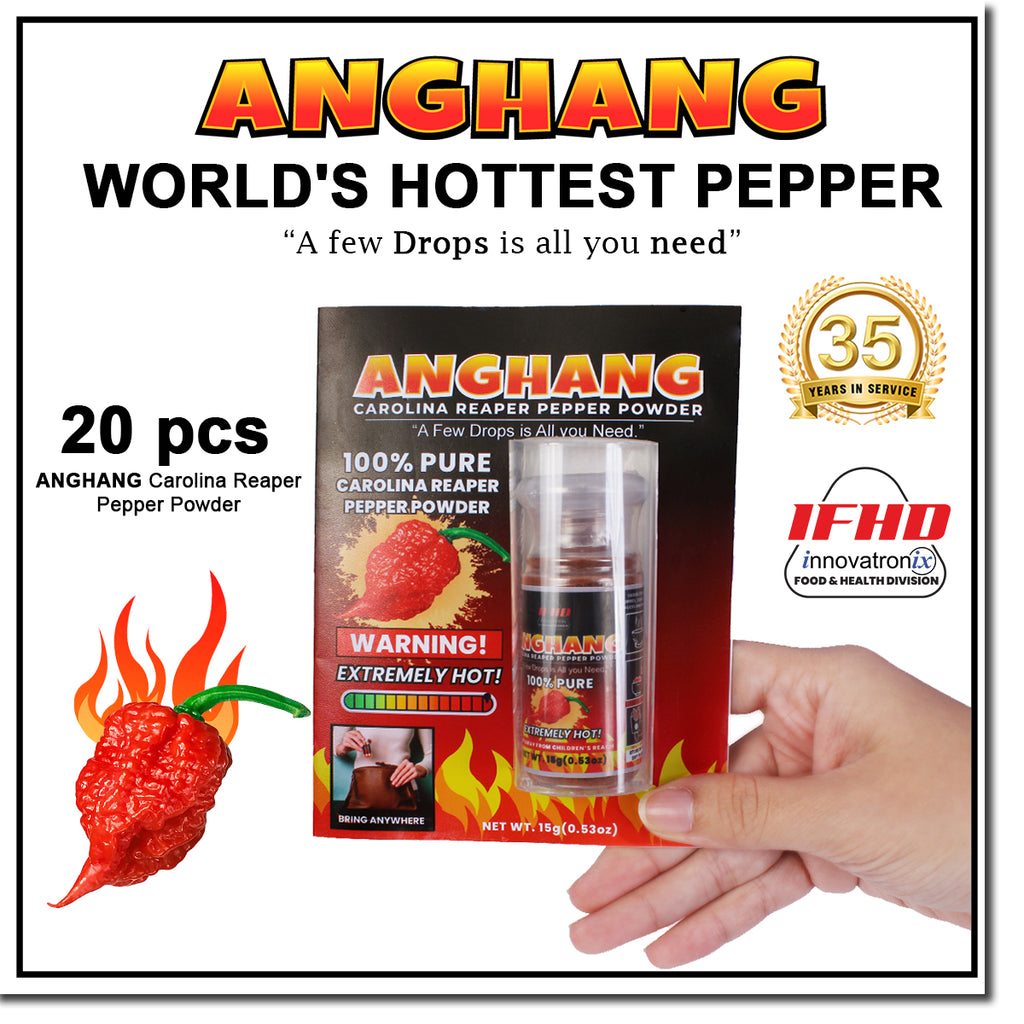 Innovatronix 100% Pure Carolina Reaper Pepper Powder (0.53 oz / 15 grams each) | World's Hottest Pepper | Box of 20 or Box of 100