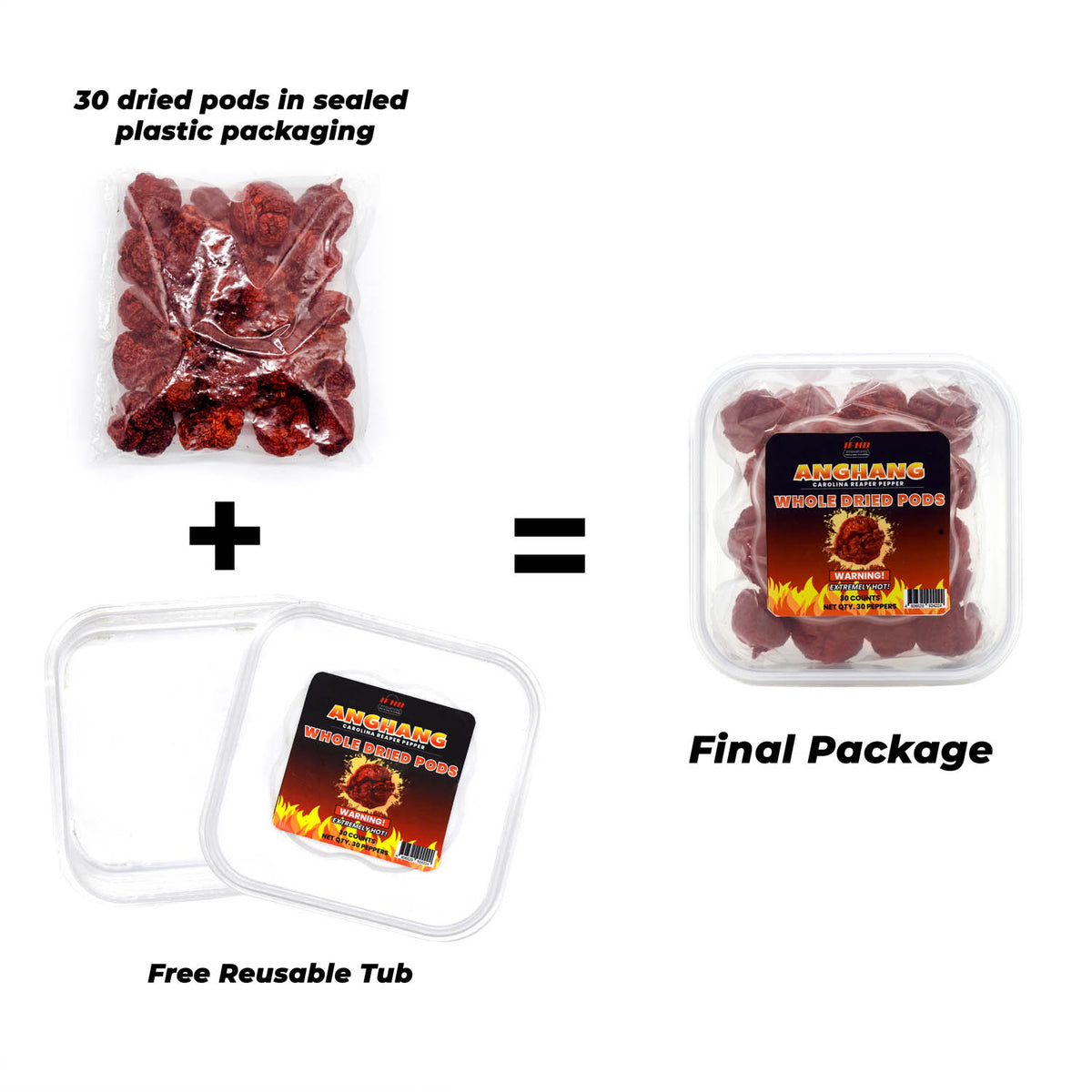 BUY IN AMAZON: Innovatronix ANGHANG 30 pieces Carolina Reaper Pepper Whole Dried Pods (100% Pure) - 30 COUNTS per pack | World's Hottest Pepper
