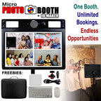 Innovatronix MicroPhotoBooth + IDMaker - Portable Micro Photo Booth with Green Screen, Software on Windows 10 Operating System, 15.5 Inches Touch Screen Monitor with Built-In Camera and Continuous Light for Parties, Events, and Occasions 1 Year Warranty