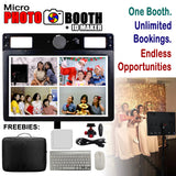Innovatronix MicroPhotoBooth + IDMaker - Portable Micro Photo Booth with Green Screen, Software on Windows 10 Operating System, 15.5 Inches Touch Screen Monitor with Built-In Camera and Continuous Light for Parties, Events, and Occasions 1 Year Warranty