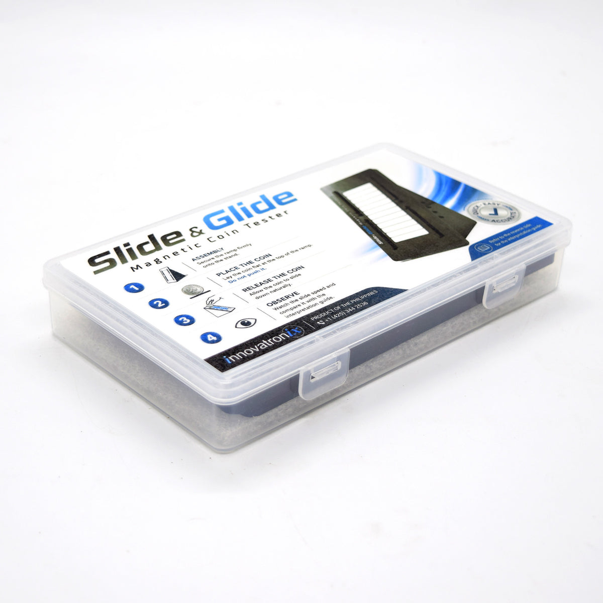 AVAILABLE ON AMAZON ONLY ! | INNOVATRONIX Slide & Glide Magnetic Coin Tester for Silver, Gold & Copper Coins | Magnetic Slide Silver Tester Copper Tester Using Eddy Current to Test Coins & Bullion with Free DemonitizedCoin