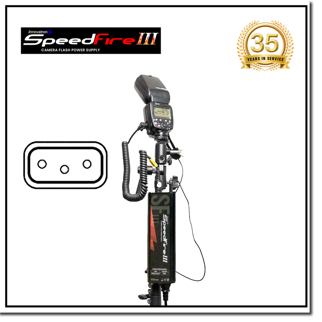 Innovatronix SpeedFire III External Power Supply for Speedlites with OFFSET CENTER PINS - SB-800, SB-900, SB-910, SB-5000, SB80DX, SB28DX, SB28, SB27, SB26, SB25, SB24. SB20, SB11, SB22, Voking VK750