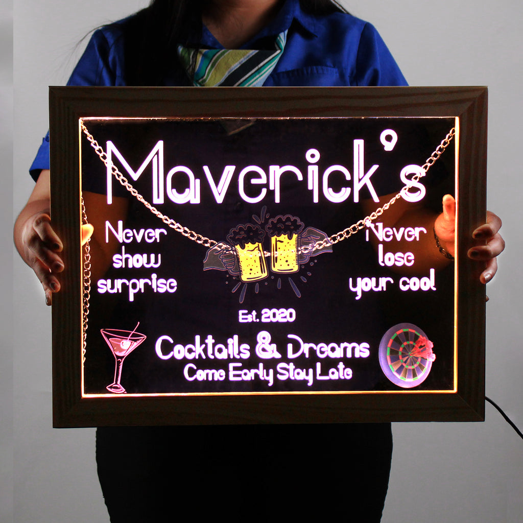 Personalized/Customized Acrylic Glass LED Signage - FREE EDIT & LAYOUT - Full Color UV & Laser-etched Printing -Free Shipping