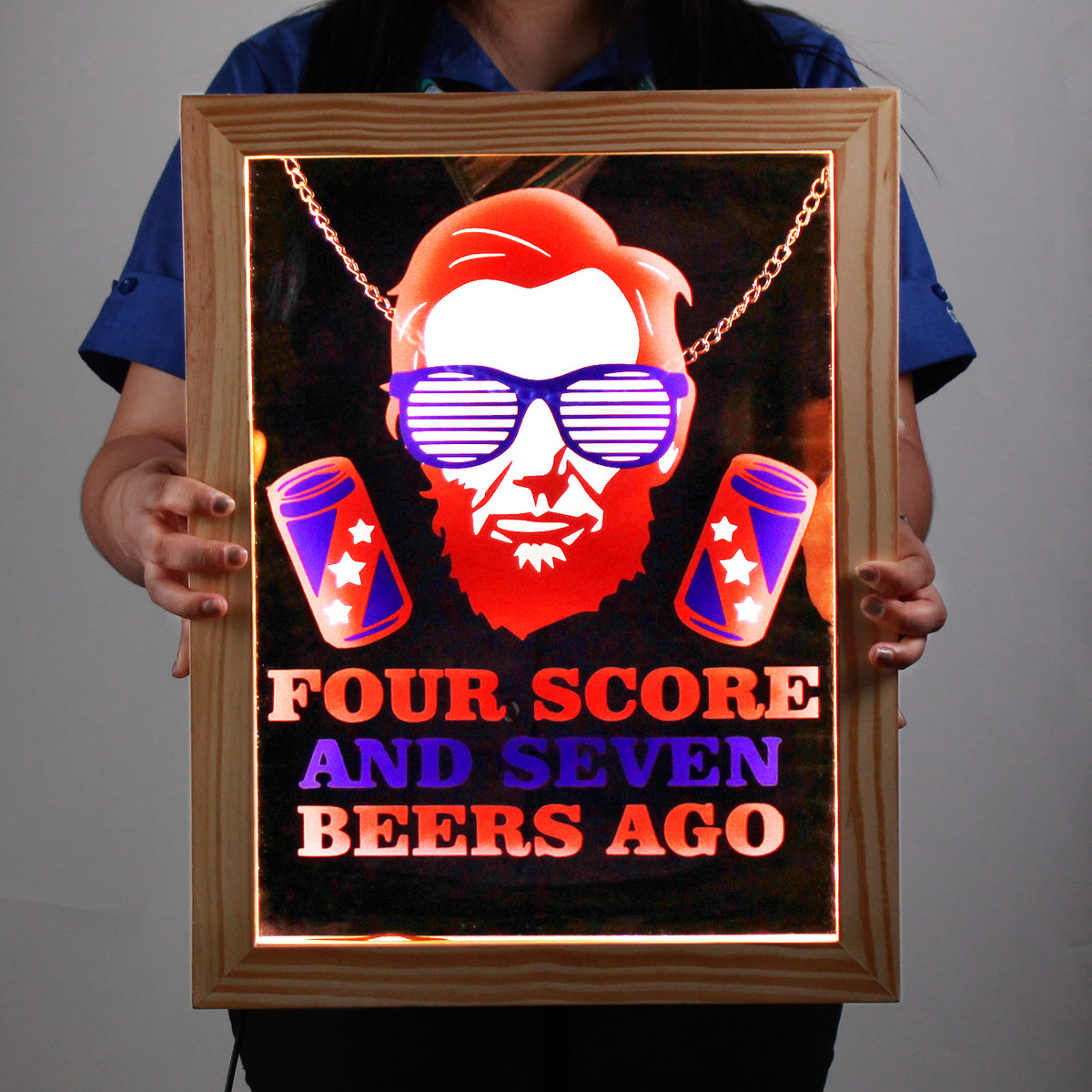 Personalized/Customized Acrylic Glass LED Signage - FREE EDIT & LAYOUT - Full Color UV & Laser-etched Printing -Free Shipping