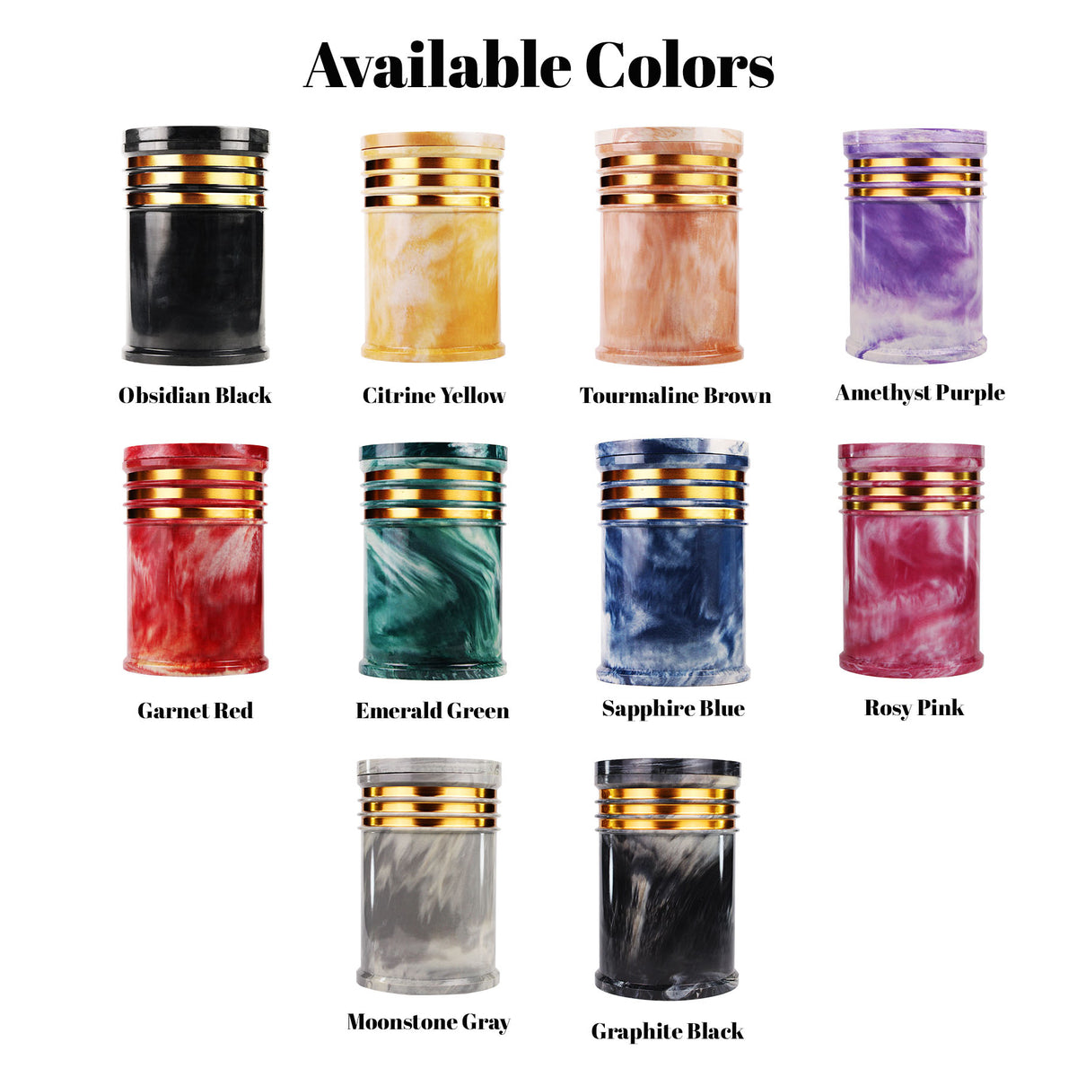 Innovatronix 6PCS Cultured Marble Urn - B2B Pricing Dealer Package Discounted - Adult Sized Cremation Urn for Human Ashes, Ground Burial, Home Memorial and Funeral Cremation Urn - With Laser-engrave