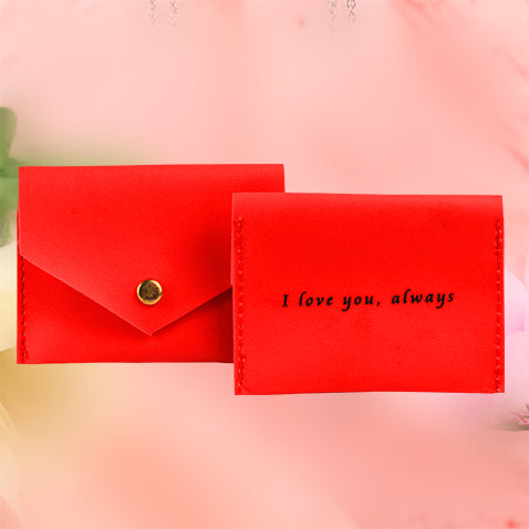 5PCS Personalized Stainless Silver Necklace - Laser-engraved - with Free 5pcs Personalized Red Synthetic Leather Pouch - FREE SHIPPING