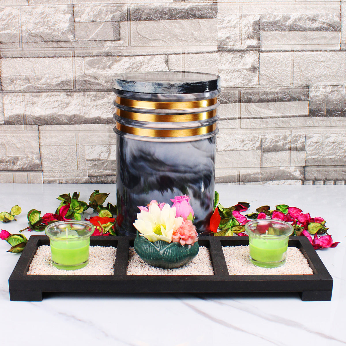 Innovatronix 1 pc. PERSONALIZED Cultured Marble Cremation Urn - Laser engraved with Different Font Design on Top for Adult Sized Human Ashes Made with Marble Dust and Organic Resin, Home Memorial and Funeral Cremation Urn | Available in 10 Colors