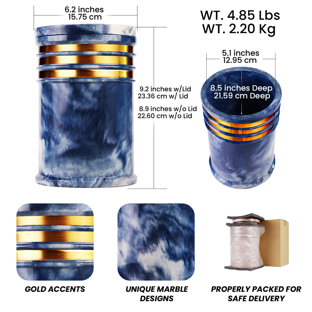 Innovatronix 1 pc. PERSONALIZED Cultured Marble Cremation Urn - Laser engraved with Different Font Design on Top for Adult Sized Human Ashes Made with Marble Dust and Organic Resin, Home Memorial and Funeral Cremation Urn | Available in 10 Colors