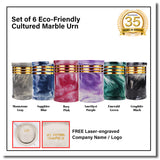 Innovatronix 6PCS Cultured Marble Urn - B2B Pricing Dealer Package Discounted - Adult Sized Cremation Urn for Human Ashes, Ground Burial, Home Memorial and Funeral Cremation Urn - With Laser-engrave