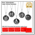 5PCS Personalized Stainless Silver Necklace - Laser-engraved - with Free 5pcs Personalized Red Synthetic Leather Pouch - FREE SHIPPING