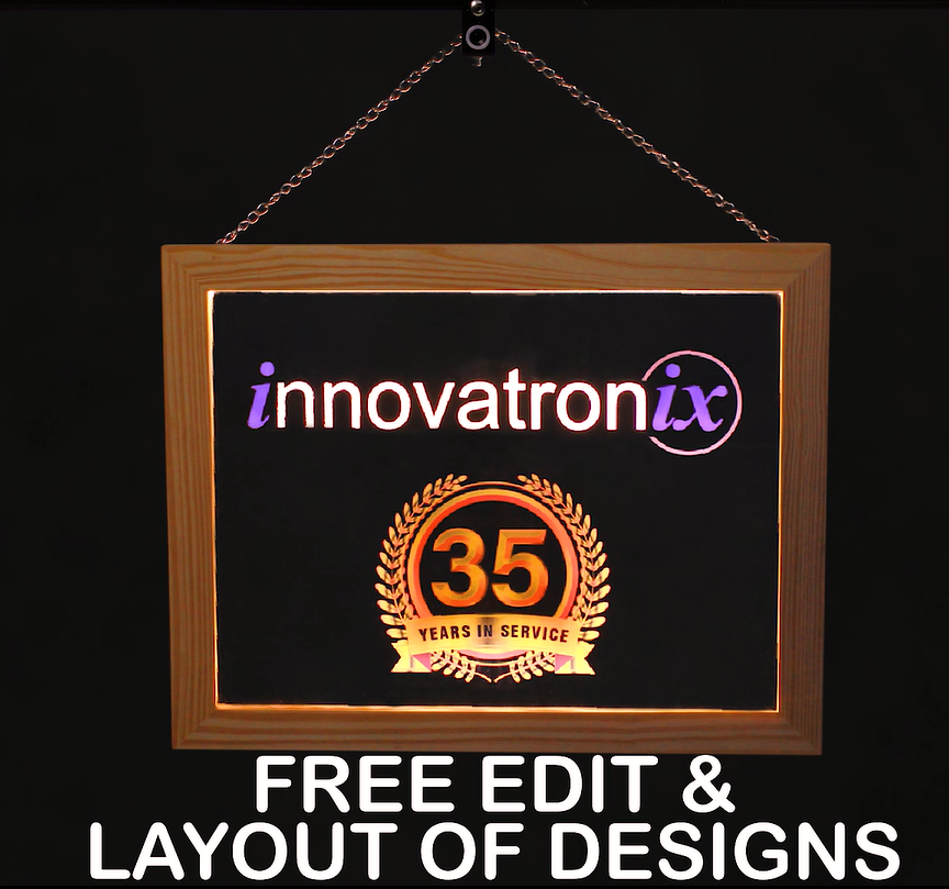 Personalized/Customized Acrylic Glass LED Signage - FREE EDIT & LAYOUT - Full Color UV & Laser-etched Printing -Free Shipping