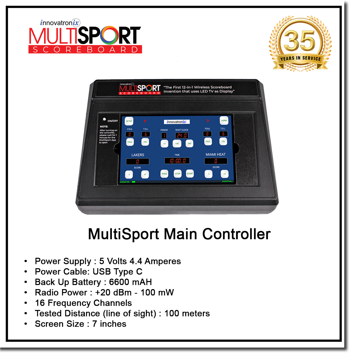 Innovatronix 14-in-1 MultiSport Wireless Scoreboard | 13 Dedicated Sport Scoring System | Use regular TV as Display with 1 Year Warranty | TV NOT Included
