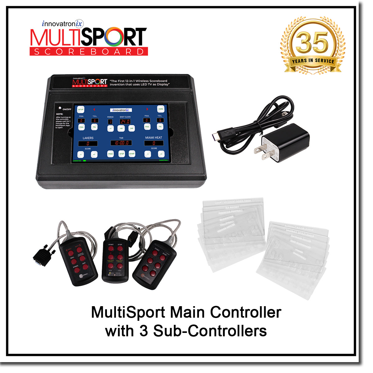 Innovatronix 14-in-1 MultiSport Wireless Scoreboard | 13 Dedicated Sport Scoring System | Use regular TV as Display with 1 Year Warranty | TV NOT Included