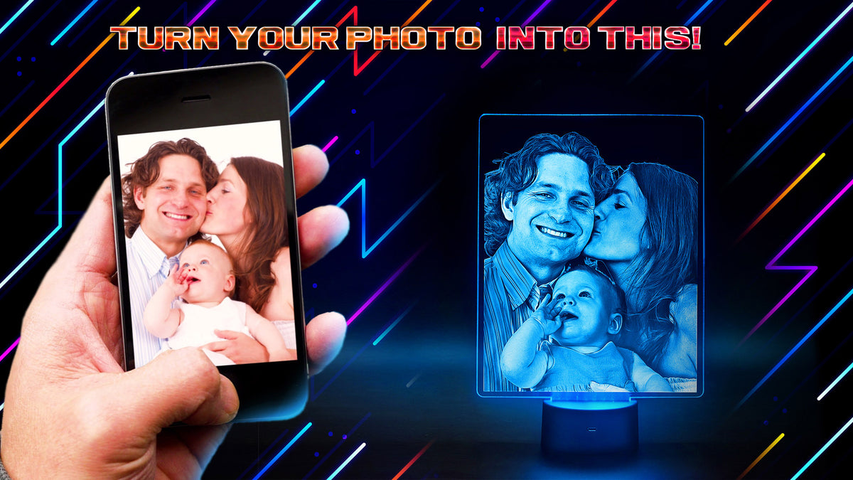 Personalized Acrylic 3D LED Photo Table Night Lamp - FREE EDIT & LAYOUT - Free Shipping