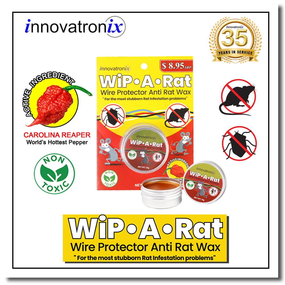 Wip A Rat 10g Sampler Pack - 5 Pieces  (Wire Protector Anti-Rat Wax) / (Non-toxic mouse/Insect/Rat/Pest repellent) / Rat repellent wax (for Wires/Car Automotive Wirings/Gas Hose) (Mouse Trap) with FREE Glove