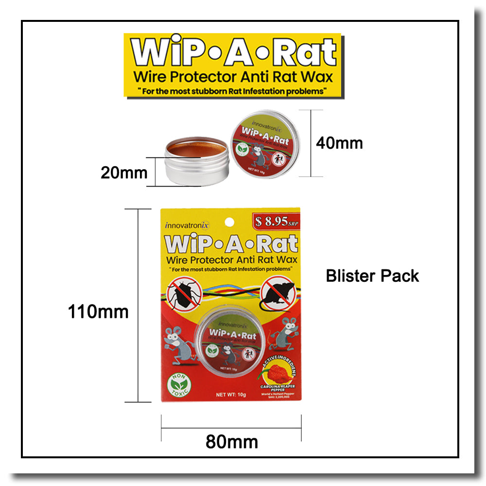 Wip A Rat 10g Sampler Pack - 5 Pieces  (Wire Protector Anti-Rat Wax) / (Non-toxic mouse/Insect/Rat/Pest repellent) / Rat repellent wax (for Wires/Car Automotive Wirings/Gas Hose) (Mouse Trap) with FREE Glove